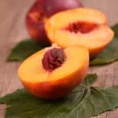 Sliced open nectarine replete with health benefits